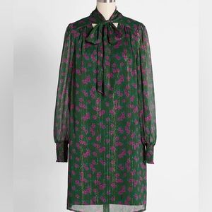 ModCloth Winter-Blooming Roses Dress